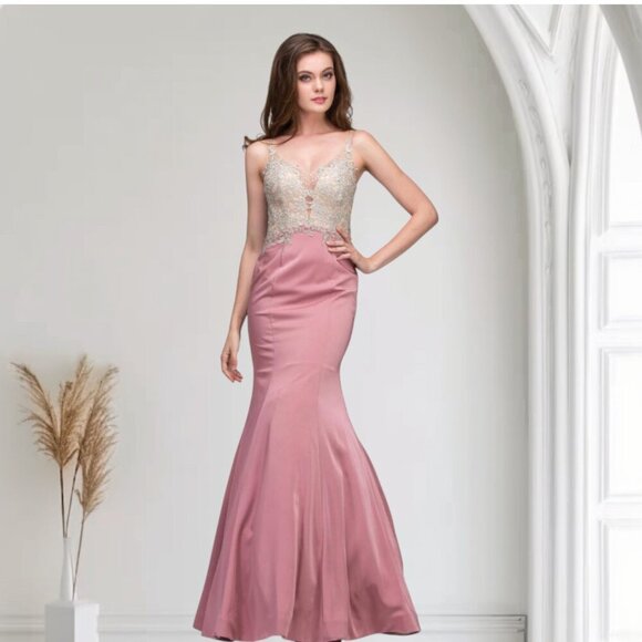 Abby Paris by Lucci Lu, Prom Dress Formal Gown, Style 93019, Blush Pink, Size 4 - Picture 2 of 16